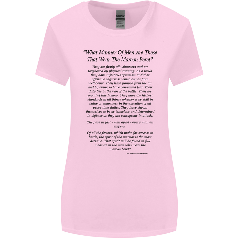 The Parachute Regiment Charter 1 2 3 4 Para Womens Wider Cut T-Shirt Light Pink