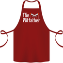 The Pot Father Funny Weed Drugs Cannabis Cotton Apron 100% Organic Maroon