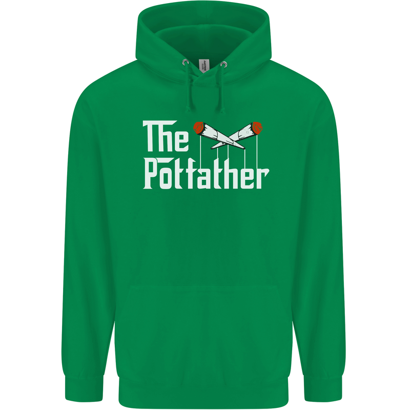 The Pot Father Funny Weed Drugs Cannabis Mens 80% Cotton Hoodie Irish Green