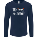 The Pot Father Funny Weed Drugs Cannabis Mens Long Sleeve T-Shirt Navy Blue