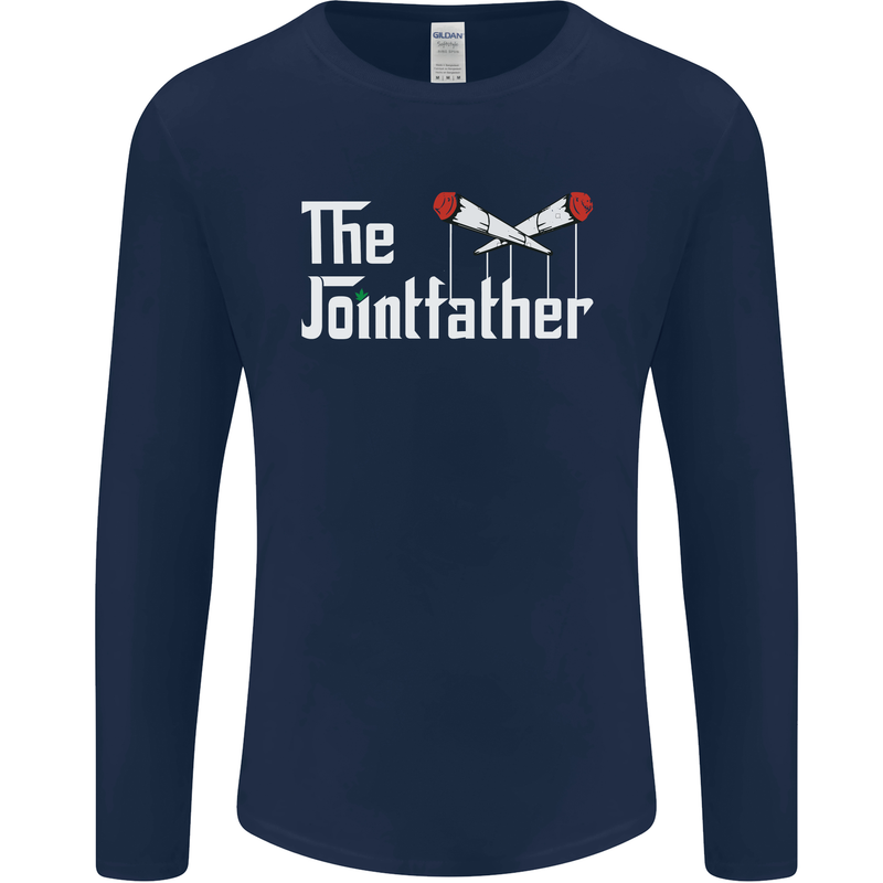 The Pot Father Funny Weed Drugs Cannabis Mens Long Sleeve T-Shirt Navy Blue