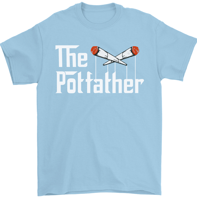 The Pot Father Funny Weed Drugs Cannabis Mens T-Shirt Cotton Gildan Light Blue