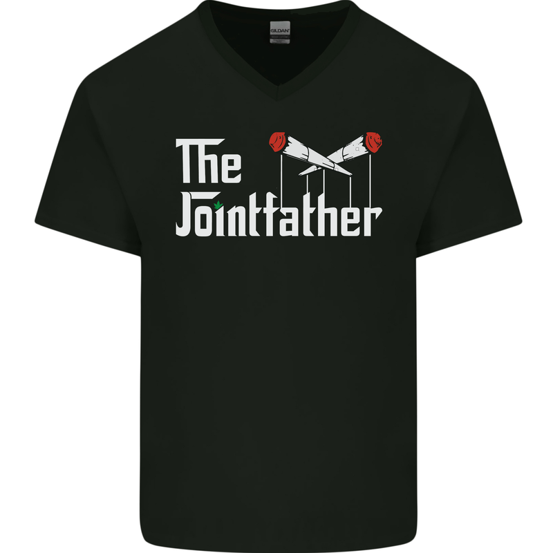 The Pot Father Funny Weed Drugs Cannabis Mens V-Neck Cotton T-Shirt Black