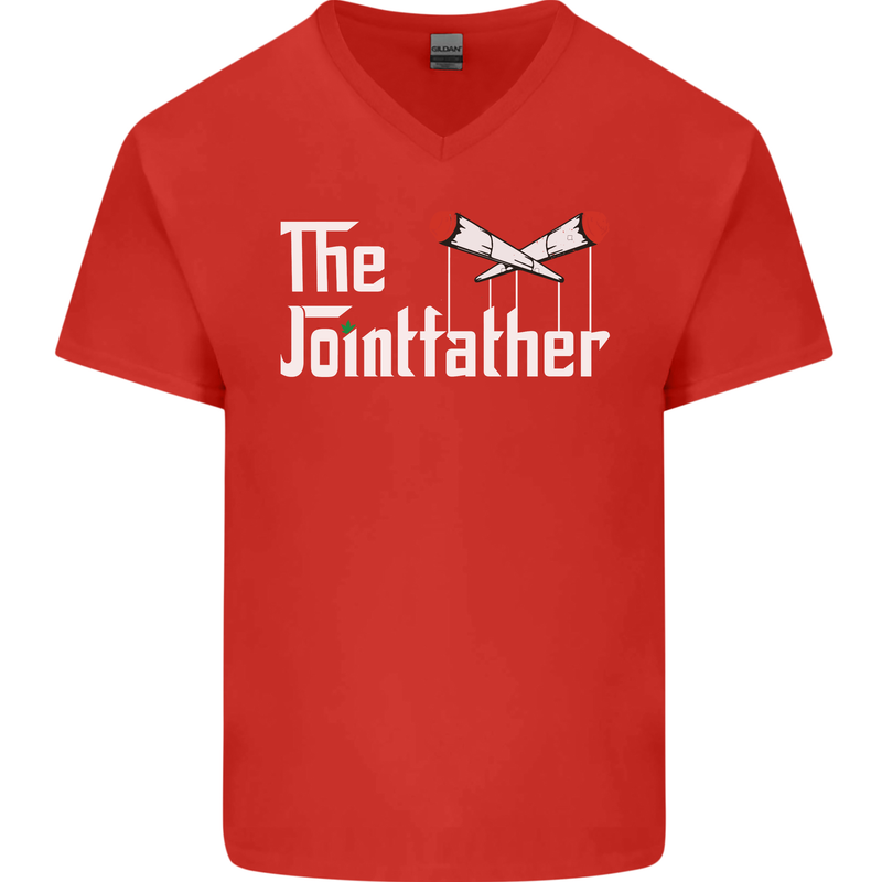 The Pot Father Funny Weed Drugs Cannabis Mens V-Neck Cotton T-Shirt Red
