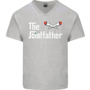 The Pot Father Funny Weed Drugs Cannabis Mens V-Neck Cotton T-Shirt Sports Grey