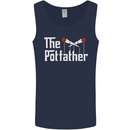 The Pot Father Funny Weed Drugs Cannabis Mens Vest Tank Top Navy Blue