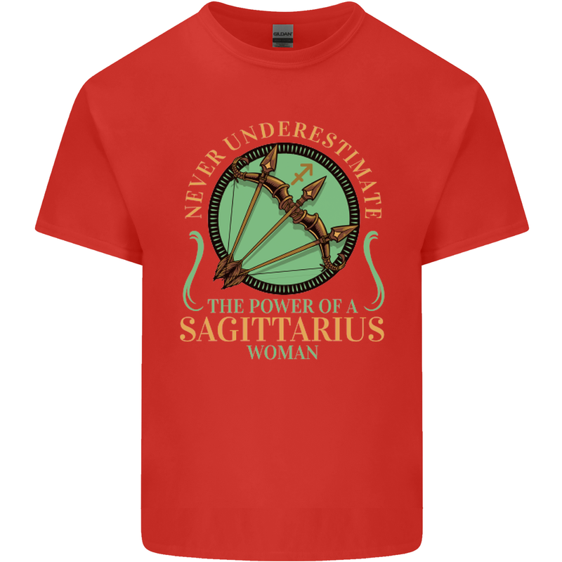The Power of Sagittarius Woman Star Sign Kids T-Shirt Childrens Red