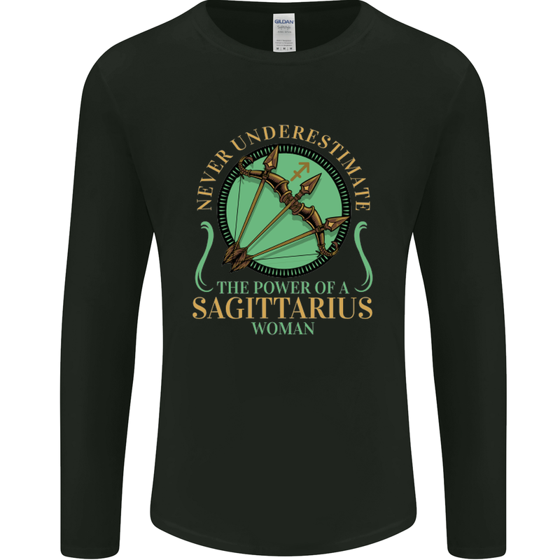 The Power of Sagittarius Woman Star Sign Mens Long Sleeve T-Shirt Black