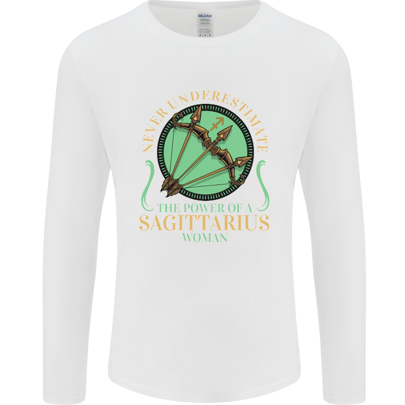 The Power of Sagittarius Woman Star Sign Mens Long Sleeve T-Shirt White