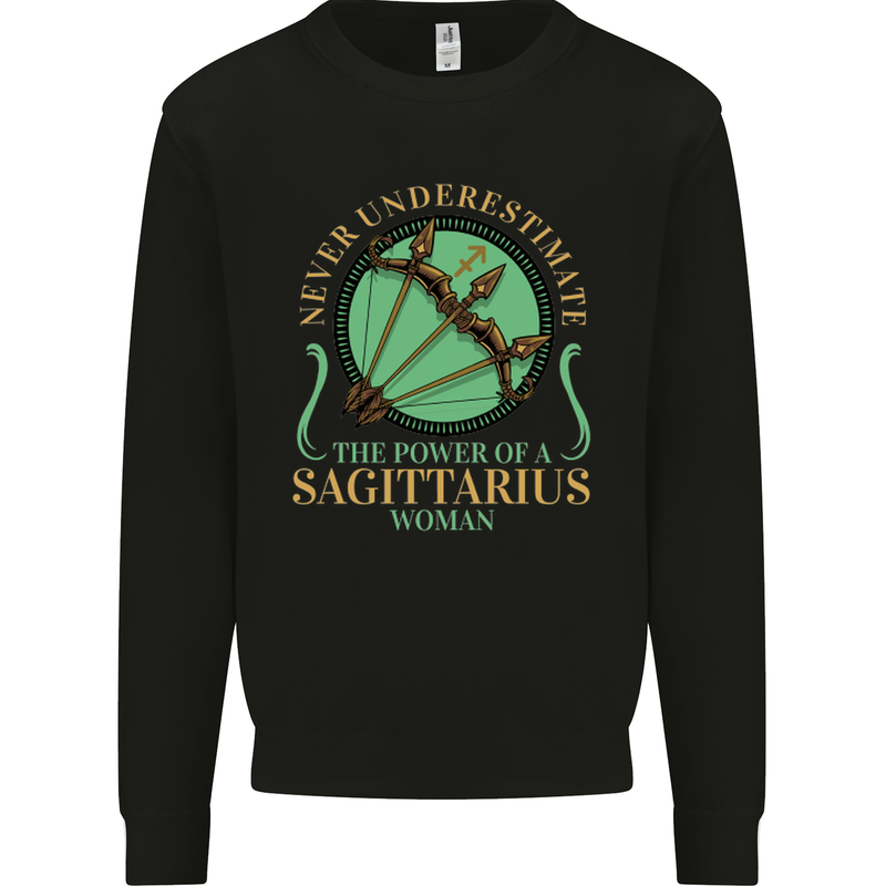 The Power of Sagittarius Woman Star Sign Mens Sweatshirt Jumper Black