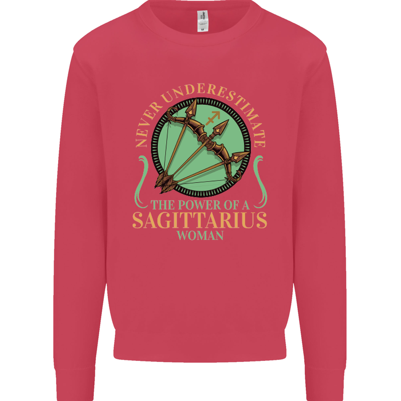 The Power of Sagittarius Woman Star Sign Mens Sweatshirt Jumper Heliconia
