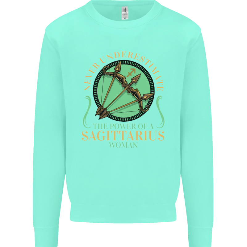 The Power of Sagittarius Woman Star Sign Mens Sweatshirt Jumper Peppermint