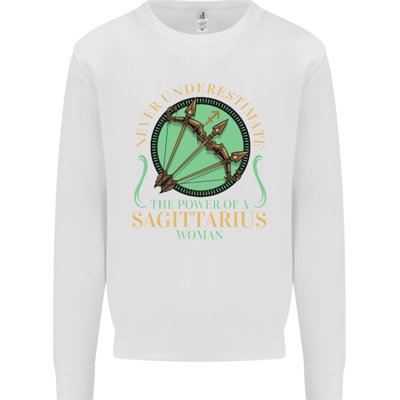 The Power of Sagittarius Woman Star Sign Mens Sweatshirt Jumper White