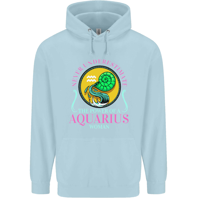 The Power of a Aquarius Woman Star Sign Childrens Kids Hoodie Light Blue
