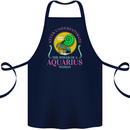 The Power of a Aquarius Woman Star Sign Cotton Apron 100% Organic Navy Blue