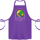 The Power of a Aquarius Woman Star Sign Cotton Apron 100% Organic Purple