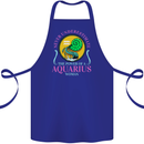 The Power of a Aquarius Woman Star Sign Cotton Apron 100% Organic Royal Blue