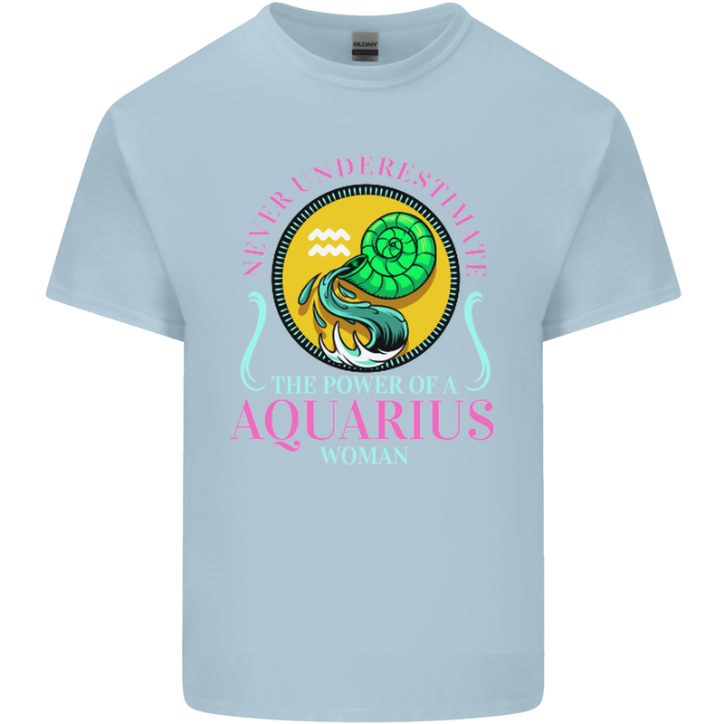 The Power of a Aquarius Woman Star Sign Kids T-Shirt Childrens Light Blue