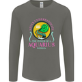 The Power of a Aquarius Woman Star Sign Mens Long Sleeve T-Shirt Charcoal