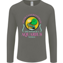 The Power of a Aquarius Woman Star Sign Mens Long Sleeve T-Shirt Charcoal