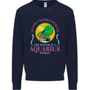 The Power of a Aquarius Woman Star Sign Mens Sweatshirt Jumper Navy Blue