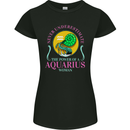 The Power of a Aquarius Woman Star Sign Womens Petite Cut T-Shirt Black