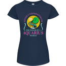 The Power of a Aquarius Woman Star Sign Womens Petite Cut T-Shirt Navy Blue