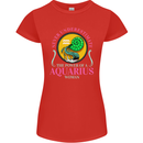 The Power of a Aquarius Woman Star Sign Womens Petite Cut T-Shirt Red