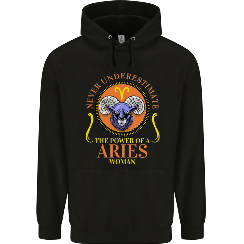 The Power of a Aries Woman Star Sign Childrens Kids Hoodie Black