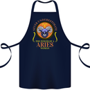 The Power of a Aries Woman Star Sign Cotton Apron 100% Organic Navy Blue