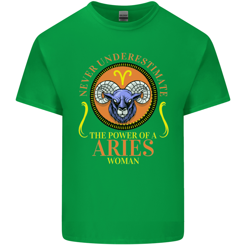 The Power of a Aries Woman Star Sign Kids T-Shirt Childrens Irish Green