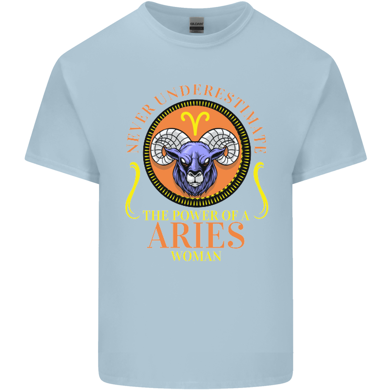 The Power of a Aries Woman Star Sign Kids T-Shirt Childrens Light Blue