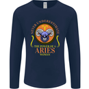 The Power of a Aries Woman Star Sign Mens Long Sleeve T-Shirt Navy Blue