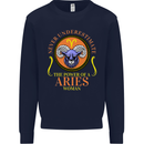 The Power of a Aries Woman Star Sign Mens Sweatshirt Jumper Navy Blue