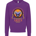 The Power of a Aries Woman Star Sign Mens Sweatshirt Jumper Purple