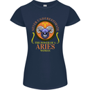 The Power of a Aries Woman Star Sign Womens Petite Cut T-Shirt Navy Blue