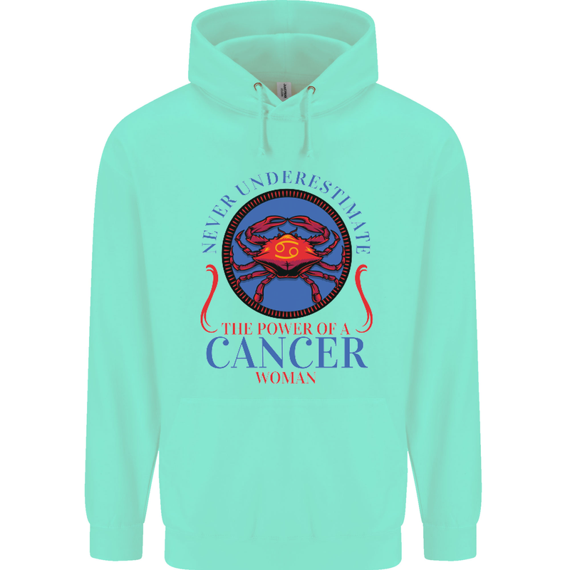 The Power of a Cancer Woman Star Sign Childrens Kids Hoodie Peppermint
