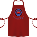The Power of a Cancer Woman Star Sign Cotton Apron 100% Organic Maroon
