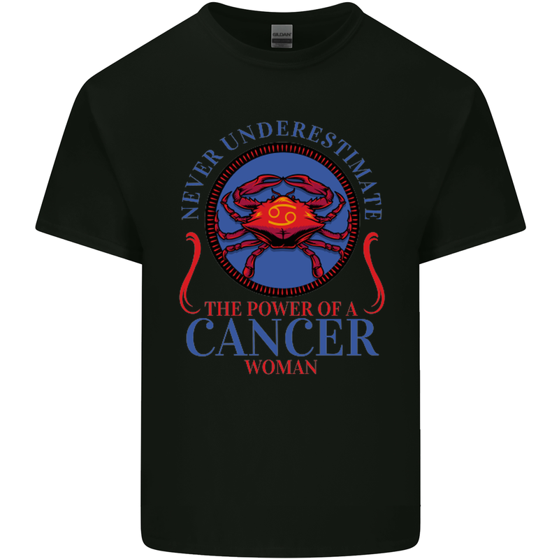 The Power of a Cancer Woman Star Sign Kids T-Shirt Childrens Black