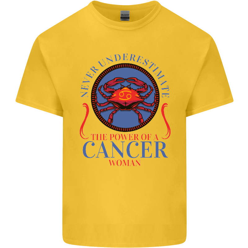 The Power of a Cancer Woman Star Sign Kids T-Shirt Childrens Yellow