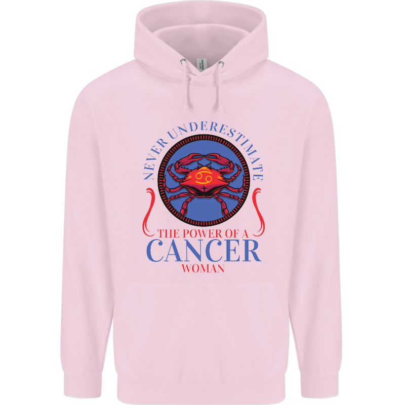 The Power of a Cancer Woman Star Sign Mens 80% Cotton Hoodie Light Pink