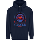 The Power of a Cancer Woman Star Sign Mens 80% Cotton Hoodie Navy Blue
