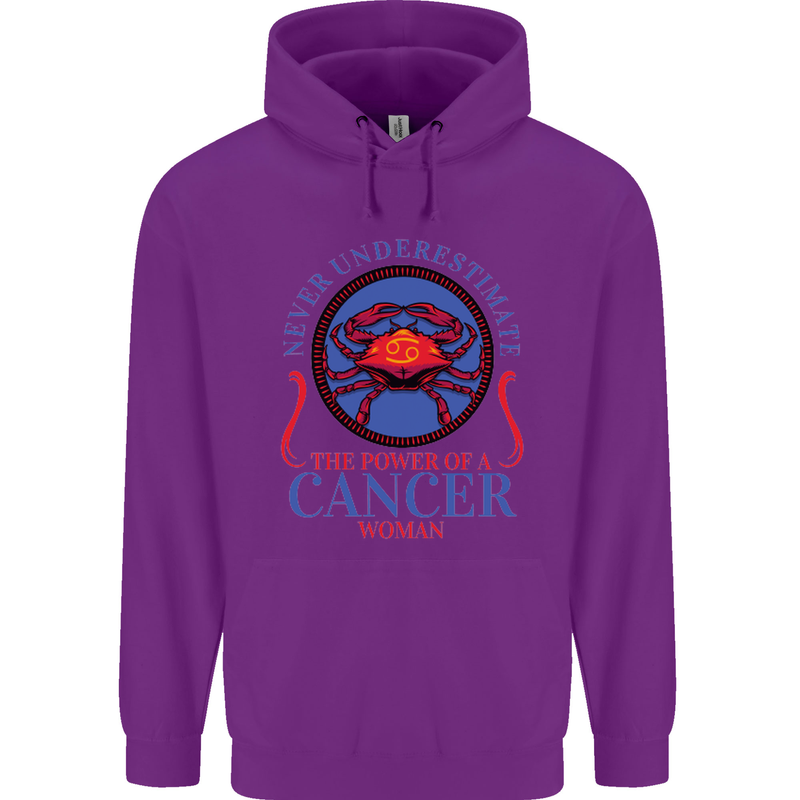 The Power of a Cancer Woman Star Sign Mens 80% Cotton Hoodie Purple