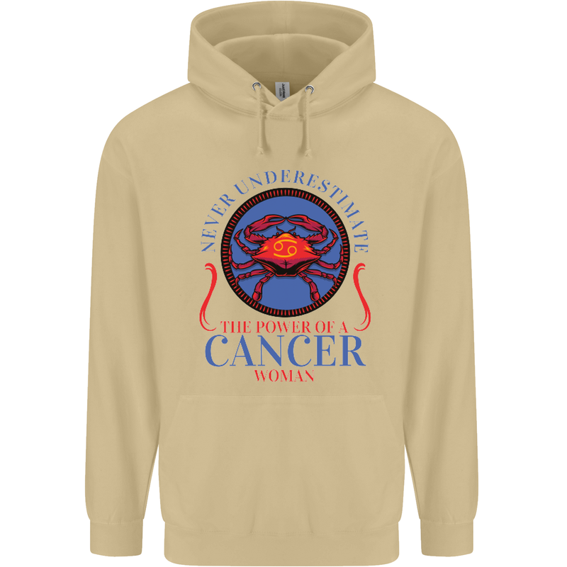 The Power of a Cancer Woman Star Sign Mens 80% Cotton Hoodie Sand
