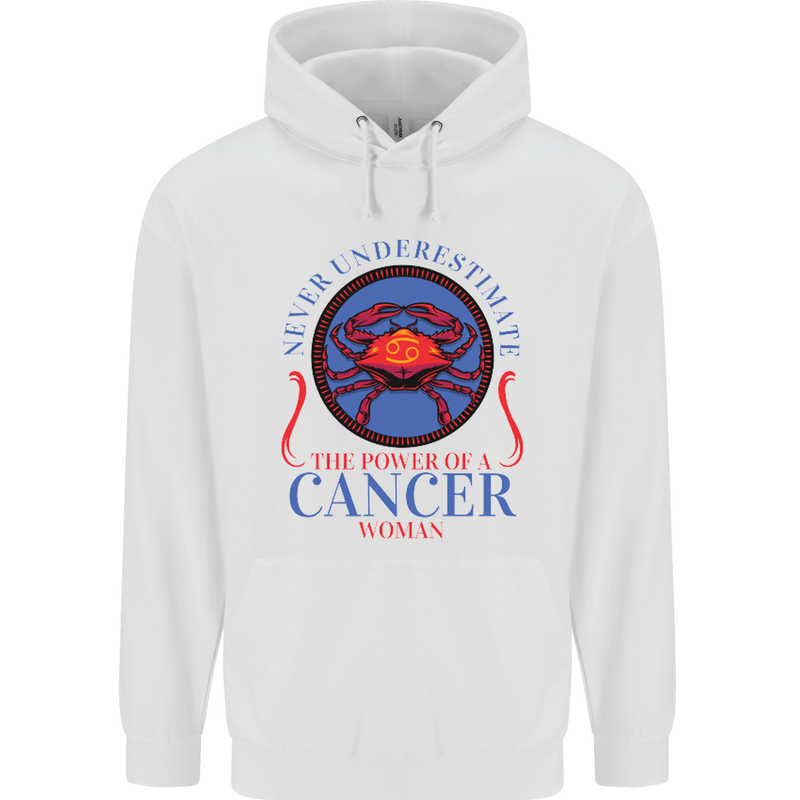 The Power of a Cancer Woman Star Sign Mens 80% Cotton Hoodie White