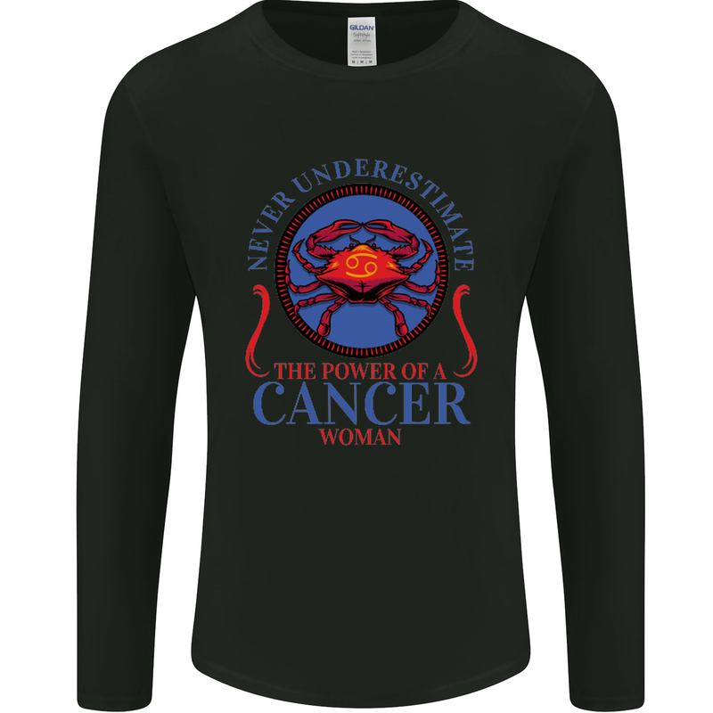 The Power of a Cancer Woman Star Sign Mens Long Sleeve T-Shirt Black