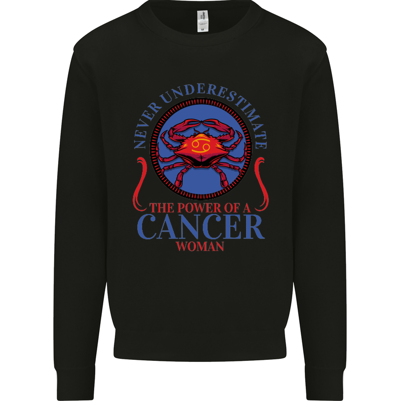 The Power of a Cancer Woman Star Sign Mens Sweatshirt Jumper Black