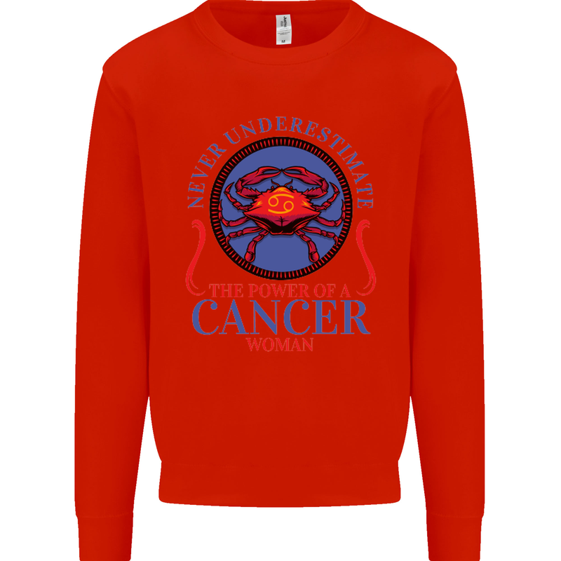 The Power of a Cancer Woman Star Sign Mens Sweatshirt Jumper Bright Red