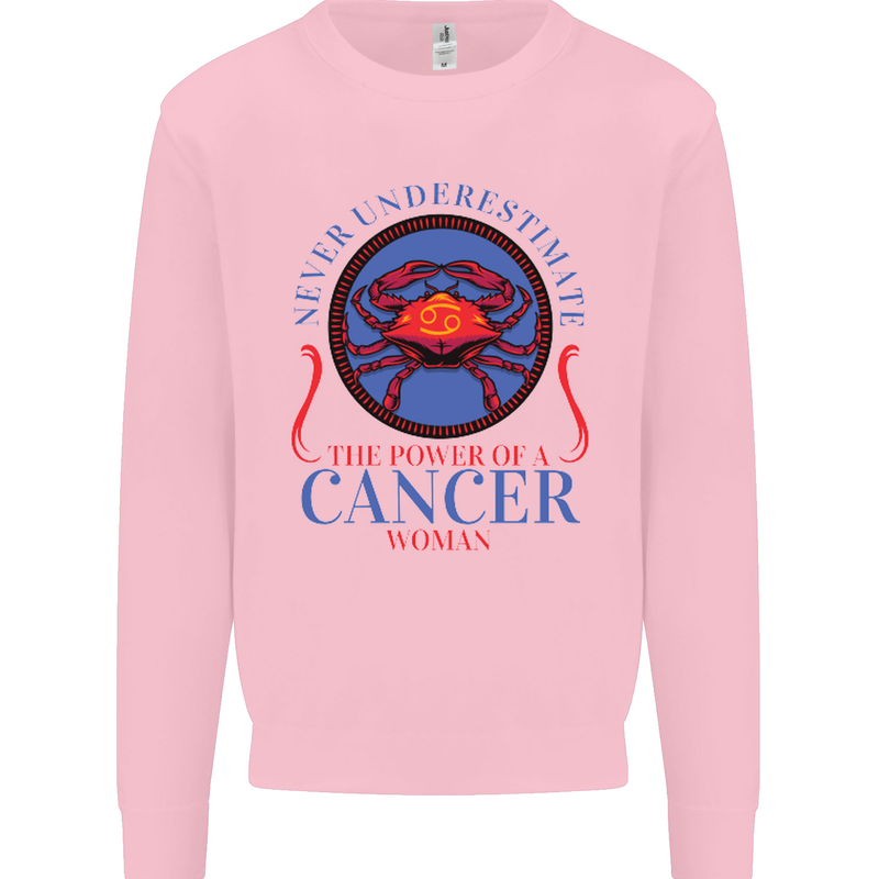 The Power of a Cancer Woman Star Sign Mens Sweatshirt Jumper Light Pink