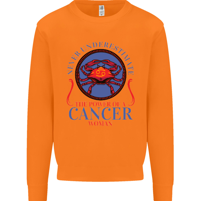 The Power of a Cancer Woman Star Sign Mens Sweatshirt Jumper Orange